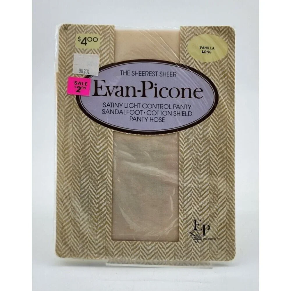 Evan Picone The Sheerest Sheer‎ Light Control Sandalfoot Pantyhose Vanilla Long